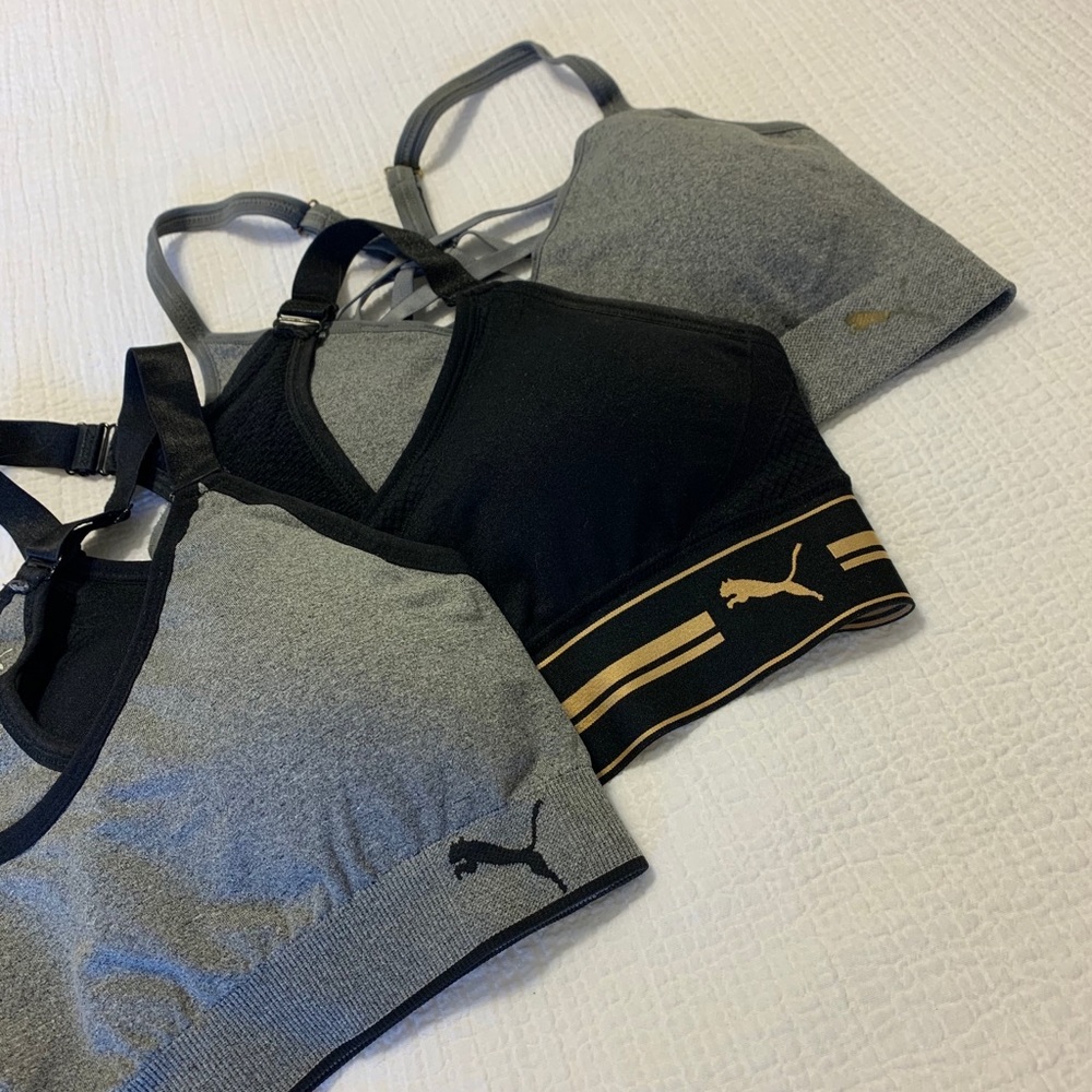 (3) Puma racerback padded sports bras